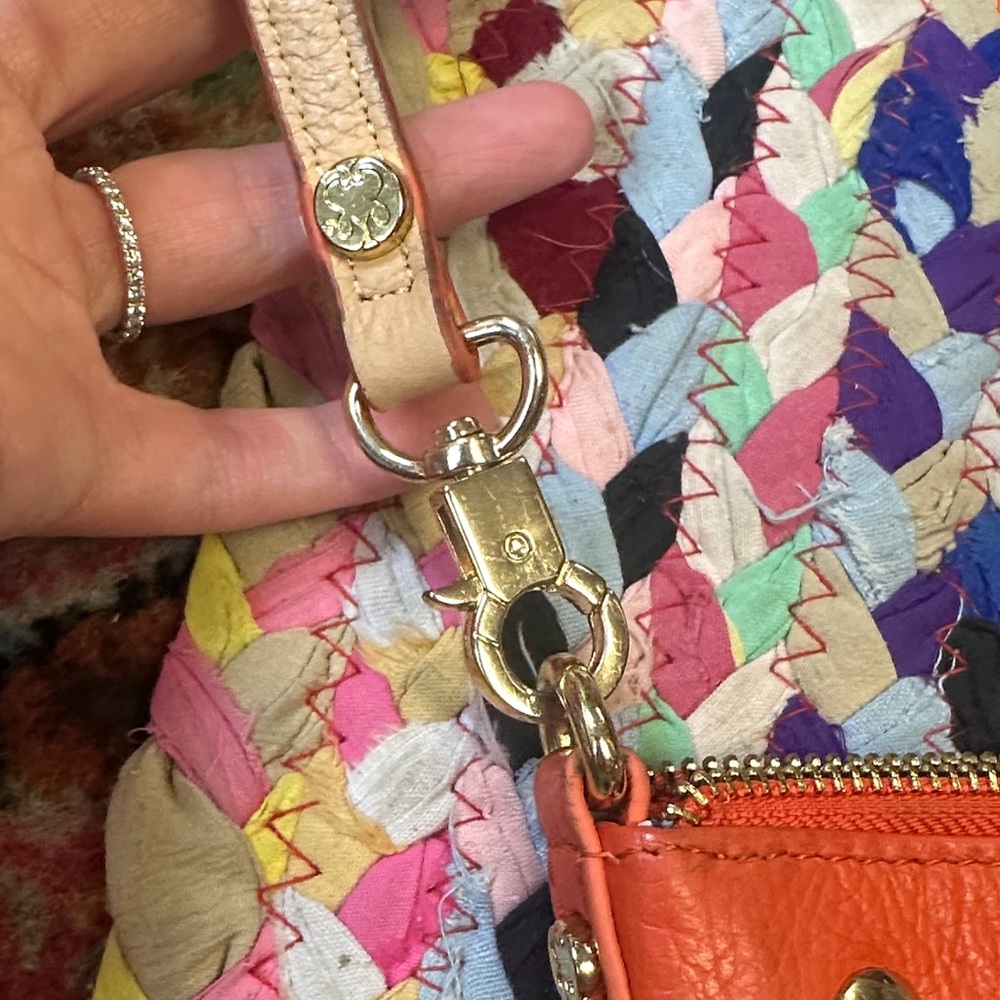 Emma Fox Orange Leather Crossbody Bag With Gold Hardware - Picture 4 of 9